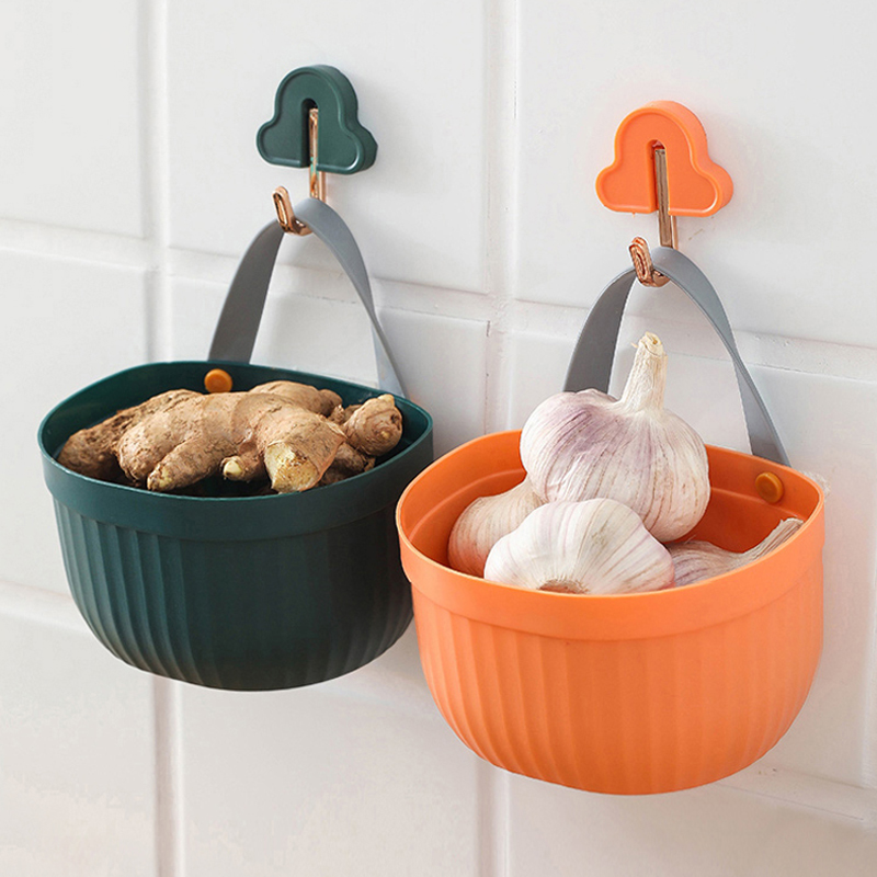 多功能姜蒜收纳篮浴室挂架