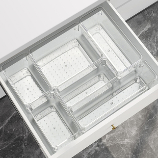 抽屉收纳盒内置分隔亚克力整理盒桌面化妆品首饰杂物护肤品收纳筐