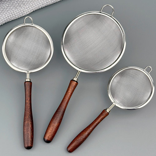 304不锈钢木柄面粉筛子