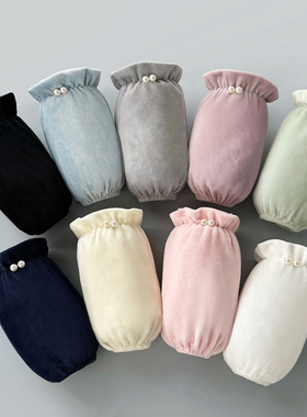 白色羽绒服袖套女士2025新款秋冬季耐脏成人套袖办公室手袖护袖头