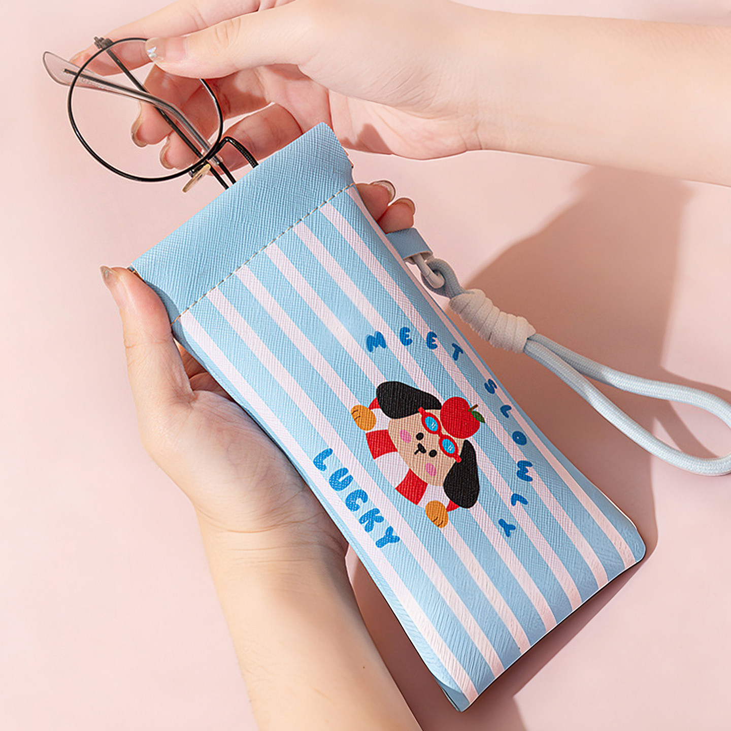 眼镜收纳袋旅行便携式时尚可爱墨镜太阳镜自动闭合弹片收纳盒防尘,收纳整理,眼镜收纳盒,淘宝优惠券,粉丝福利购,淘宝优惠卷