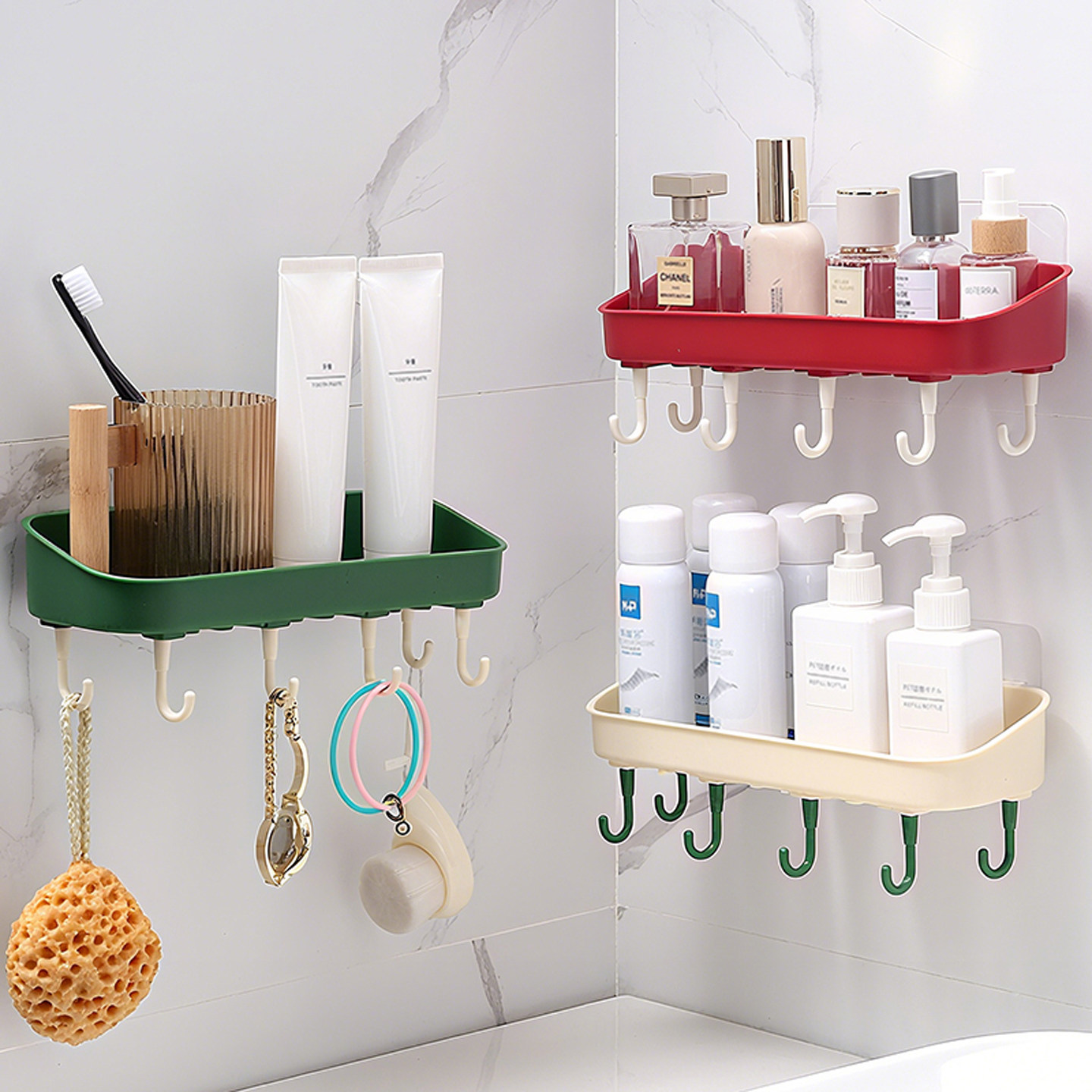 多功能挂钩置物架免打孔