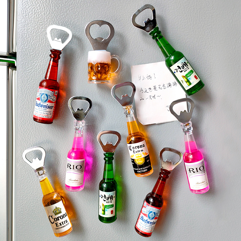 网红啤酒开瓶器冰箱贴仿真启瓶器