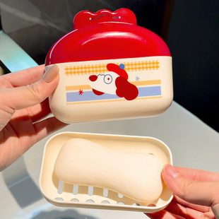 肥皂盒家用卫生间洗漱台学生宿舍便携式沥水出差洗衣服可爱收纳盒