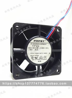 德国EBM-PAPST TYP614 24V 2.5W 6CM 6025 变频器双滚珠散热风扇