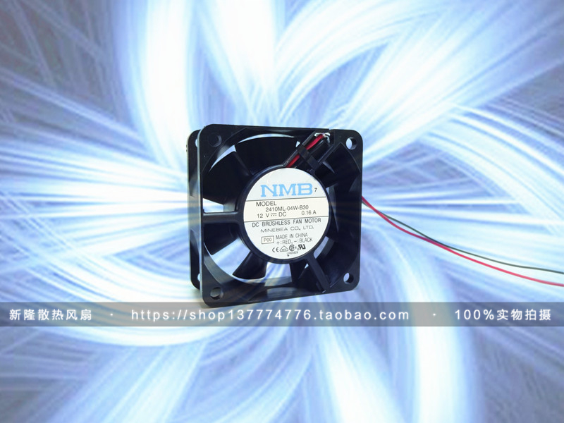 原装NMB 2410ML-04W-B30 6025 6CM 12V 0.16A 两线 双滚珠风扇