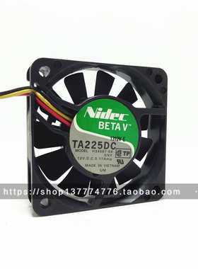 正品 NIDEC TA225DC A34587-57 6015 12V 0.17A 6CM 机箱散热风扇