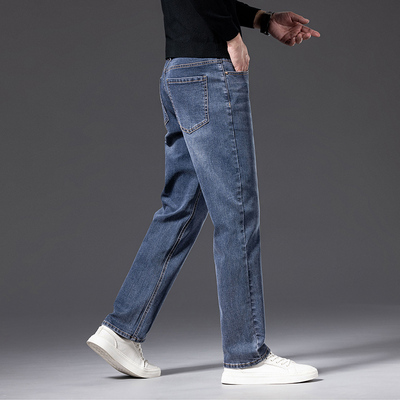 南极人高端复古牛仔裤男士直筒裤