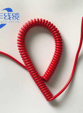 单芯红色弹簧线 用5米线卷螺旋线1芯红色漂亮弹簧线