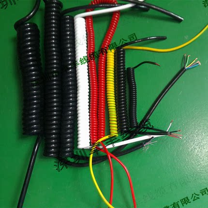 伸缩弹簧螺旋1芯2芯3芯4芯5芯6芯7芯8芯9芯弹簧线螺旋电线电缆
