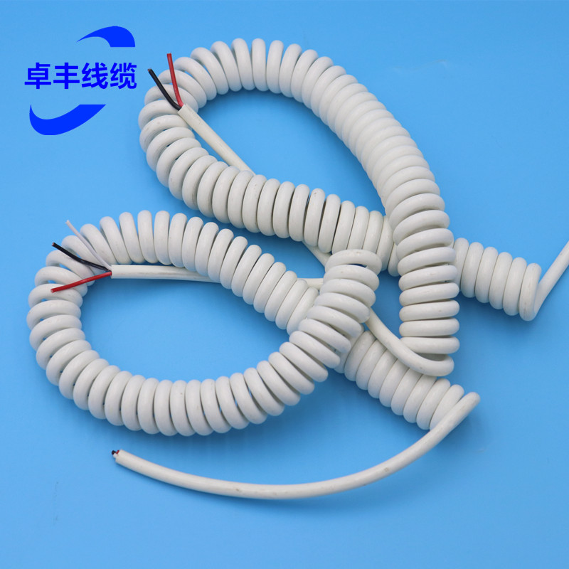 白色弹簧线2芯0.5平方螺旋伸缩线