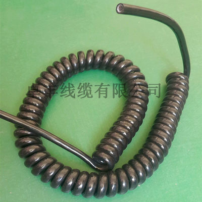 10芯带屏蔽螺旋弹簧电线电缆拉伸10米十芯弹簧曲线