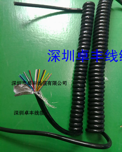 18芯螺旋电线路17芯信号控制手轮螺旋电缆线25芯手轮电子控制线