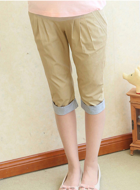 孕妇裤夏季七分裤休闲裤韩版大码托腹裤小脚长裤打底裤SMRJ3076B