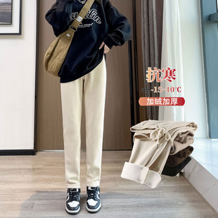 秋冬小脚烟管休闲裤 加绒加长窄版 运动卫裤 子女高个子超长版 直筒裤