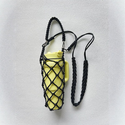 Flipped手作集伞绳冰霸Stanley背带把手杯套便携编织斜挎手提网兜