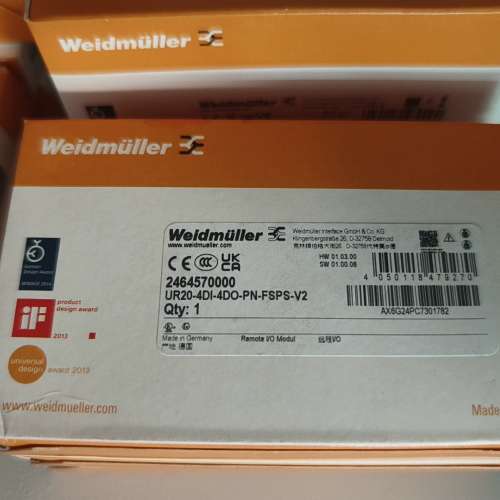 (议价）魏德米勒UR20-4DI-4DO-PN-FSPS-V