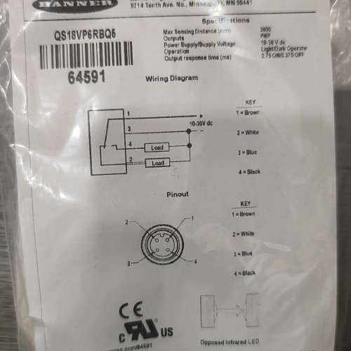 (议价）邦纳QS18VP6RBQ5光电传感器，。议