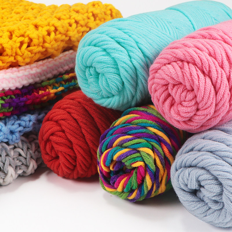 HANDMADE DIY KNITTING TO SEND BOYFRIEND AND FEMALE SELF-KNITTING SCARF YARN BALL HAND-KNITTED THICK BALL LOVER MILK COTTON MATERIAL BAG