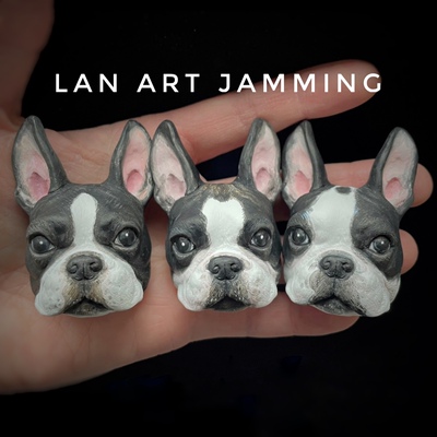 车载波士顿扩香石狗头宠物花纹