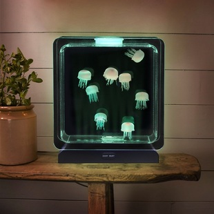 变色LED鱼缸仿真动态水母宠物水族箱创意氛围灯卧室夜灯摆件礼物
