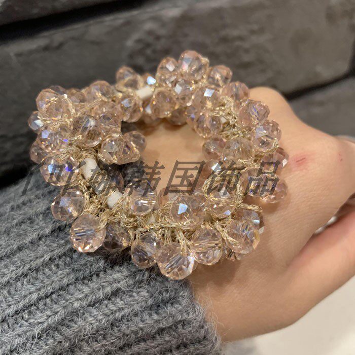 东大门水晶皮筋串珠百搭网红发饰