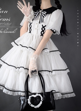 【布兰诗歌】全款预约 白色波点雪纺OP小生不才高八斗 原创Lolita