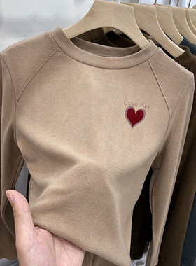 女大童秋装中长款德绒打底衫内搭秋衣冬季加厚长袖t恤韩版上衣服