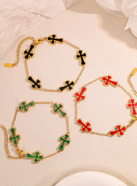 镀金时尚百搭十字架多色可选