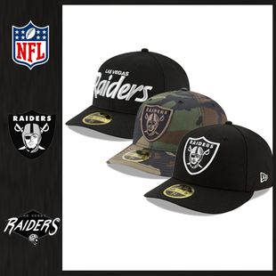 NFL突袭者Raiders帽子NEW ERA全封帽微弯59FIFTY平沿帽棒球帽潮