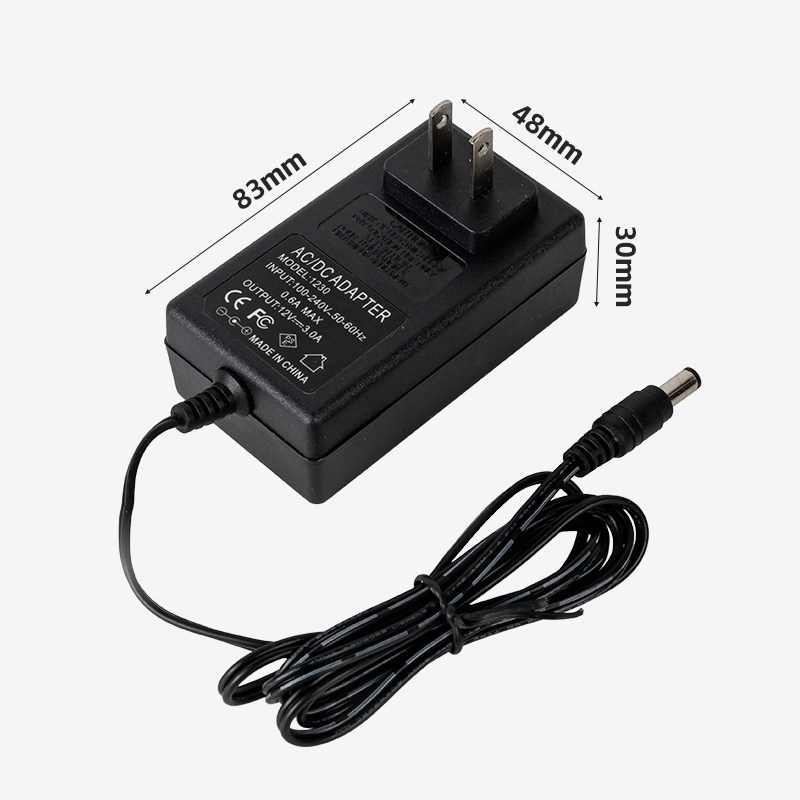 12V3A电源适配器监控摄像头录像机DVR直流开关电源墙插双线桌面式