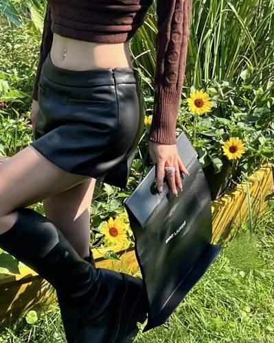 时尚百搭PU皮短裤半身裙