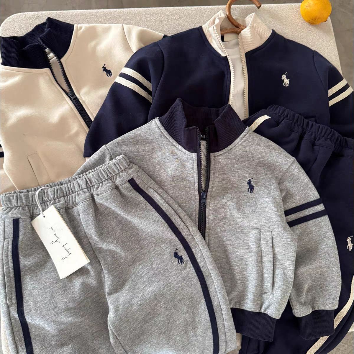 儿童套装25春秋童装男童潮牌刺绣卫衣宝宝小童休闲卫裤大童两件套