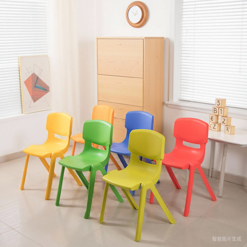 大中小学生塑料椅子靠背加大加厚儿童培训班桌椅家用成人椅胶凳子