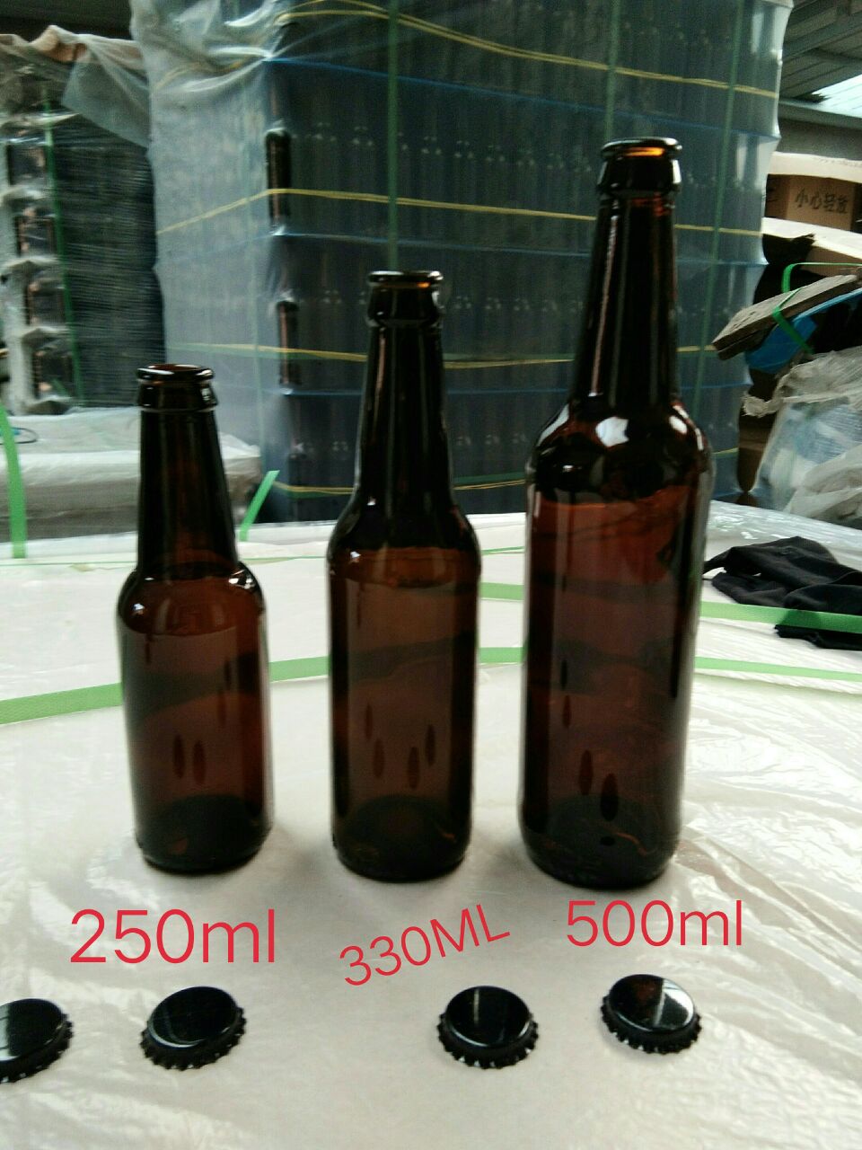 高档250ml.330m.500ml棕色玻璃瓶啤酒瓶皇冠盖空瓶汽水瓶红酒瓶