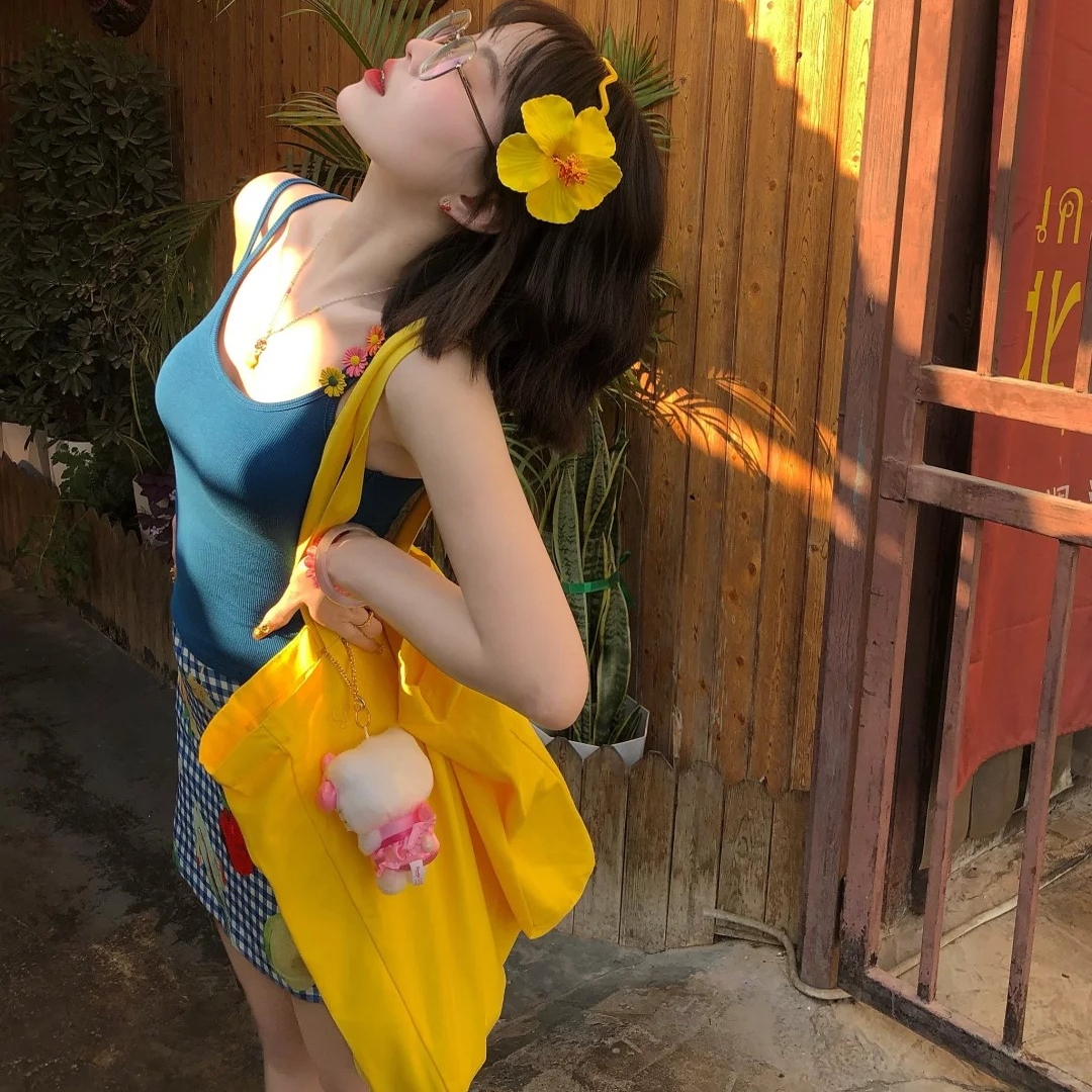 氛围感海边度假风扶桑花发夹