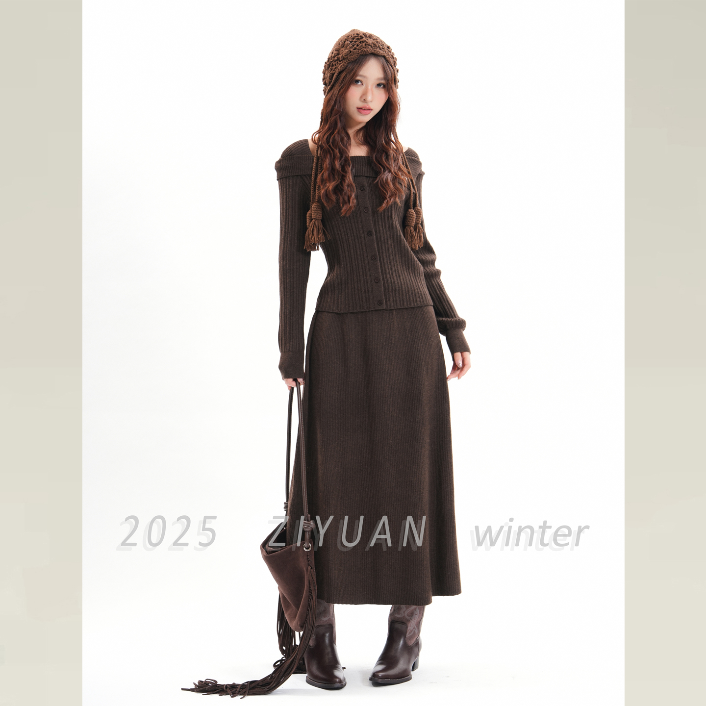 设计感针织时尚套装裙气质两件套