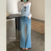 微喇裤 DIMO烫钻满天星牛仔裤 显瘦版 型超好看 女2026早春新款 修身