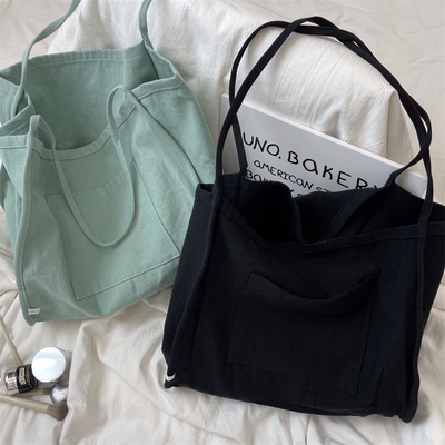 小白兔几 ins韩风大容量购物袋慵懒风帆布包女单肩包学生手提袋夏