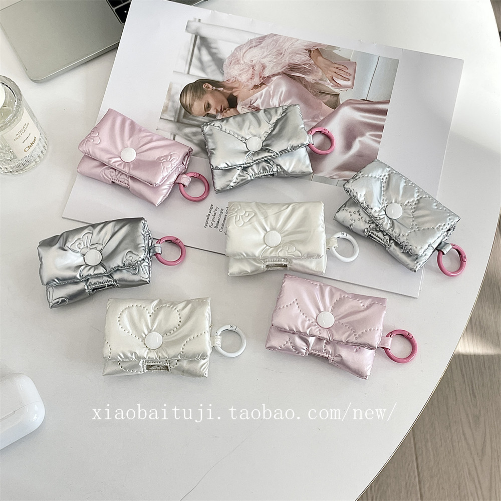 小白兔几  韩系ins蝴蝶结包包适用于苹果耳机壳收纳袋airpo