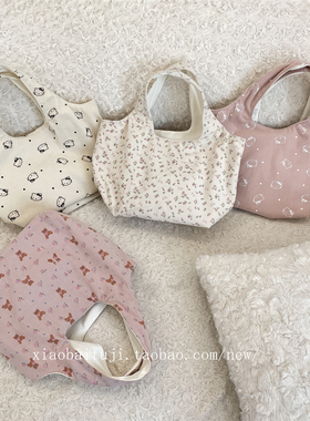 小白兔几灯芯绒卡通印花手提袋通勤上班族午餐手拎包饭盒包收纳包