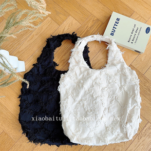 小白兔几流苏包包女大学生上课女包背心包文艺单肩包大容量帆布包