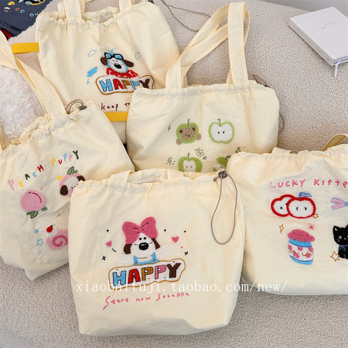 刺绣单肩包大容量休闲百搭托特包