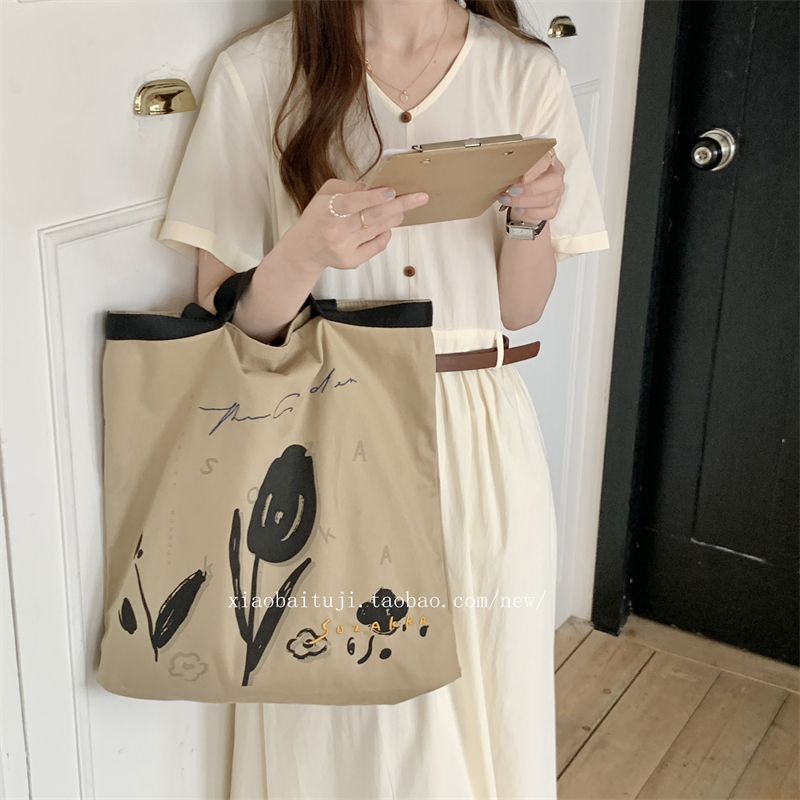 安若木兮单肩印花刺绣