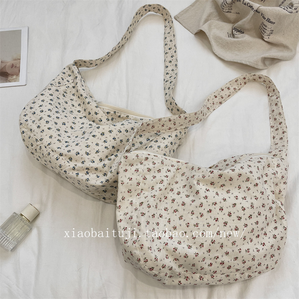 小白兔几 休闲包女夏天新款碎花帆布包大容量上课通勤单肩斜挎包,箱包皮具/热销女包/男包,通用款女包,淘宝优惠券,粉丝福利购,淘宝优惠卷