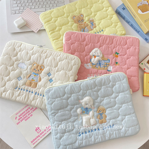 小白兔几  柔软云朵卡通刺绣ipad平板电脑包13/14寸笔记本收纳包