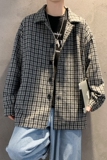 2021秋冬季港风格子毛呢大衣韩版宽松文艺夹克外套男J/，男装夹克，电商D202-1