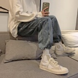 青年韩版新款原宿宽松ins牛仔裤男九分裤拼接气质潮流K7061-P50，男装牛仔裤，电商D202-1