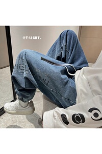 港风休闲牛仔裤男 个性宽松束脚裤子 K115-P40图片