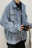港风外套宽松韩版上衣春季简单百搭牛仔夹克男JK331/P55，男装夹克，电商D202-1